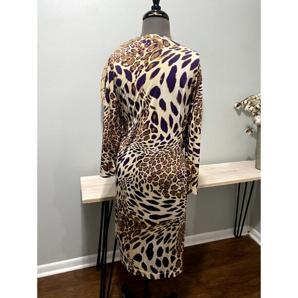 TAHARI Leopard Print Tie Around Dress, Women's 18W - Picture 2 of 2